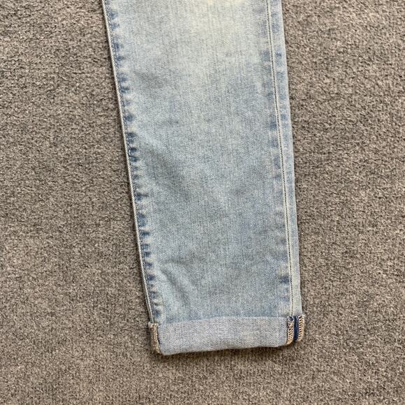 Hudson Jeans Womens 25 Light Denim Collin Crop Straight Cuffed Hem Flap Pocket - Picture 3 of 15